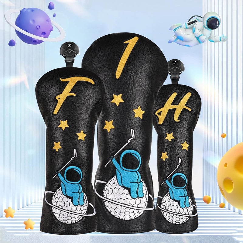 2thpart Astronaut Series Golf Headcovers, Synthetic Leather Golf Head Covers for Driver, Fairway Wood and Hybrid, Golf Putter Covers for Mallet and Blade - Image 4